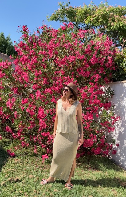 Jupe longue Beige Doré